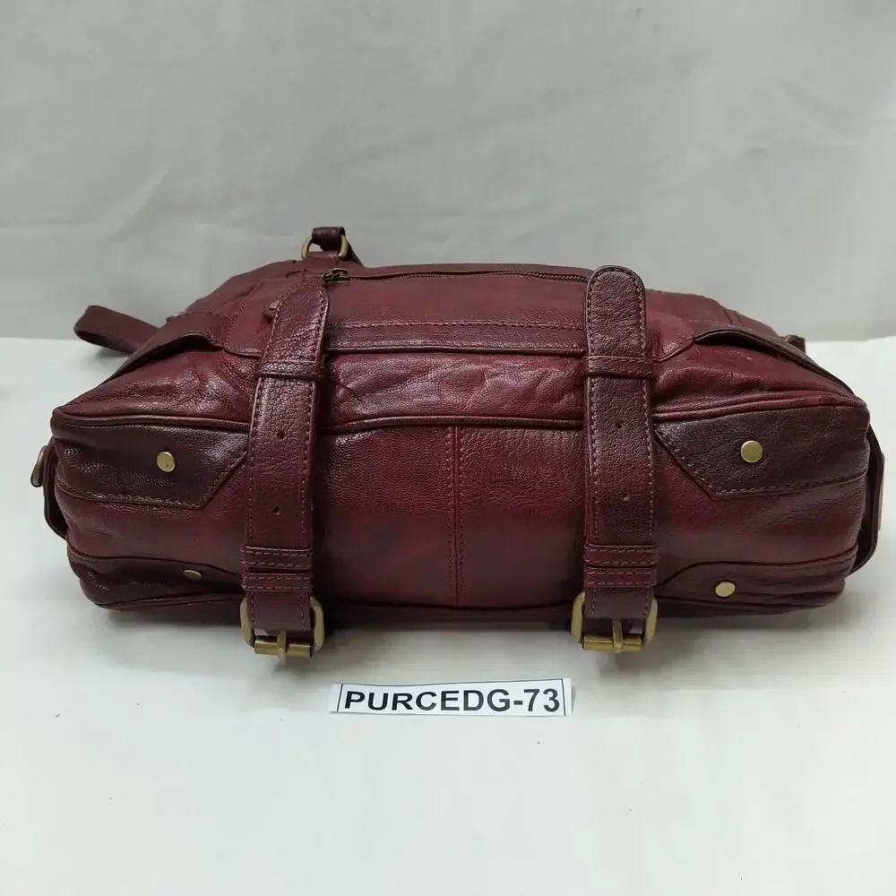 Rebecca Minkoff Rapture Burgundy Leather Tassel Double Handles Satchel Bag